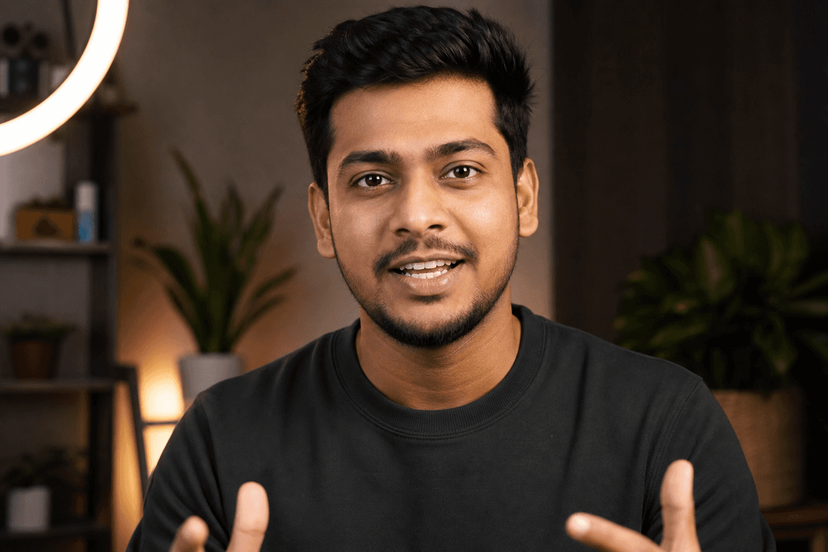 Indian creator speaking to camera